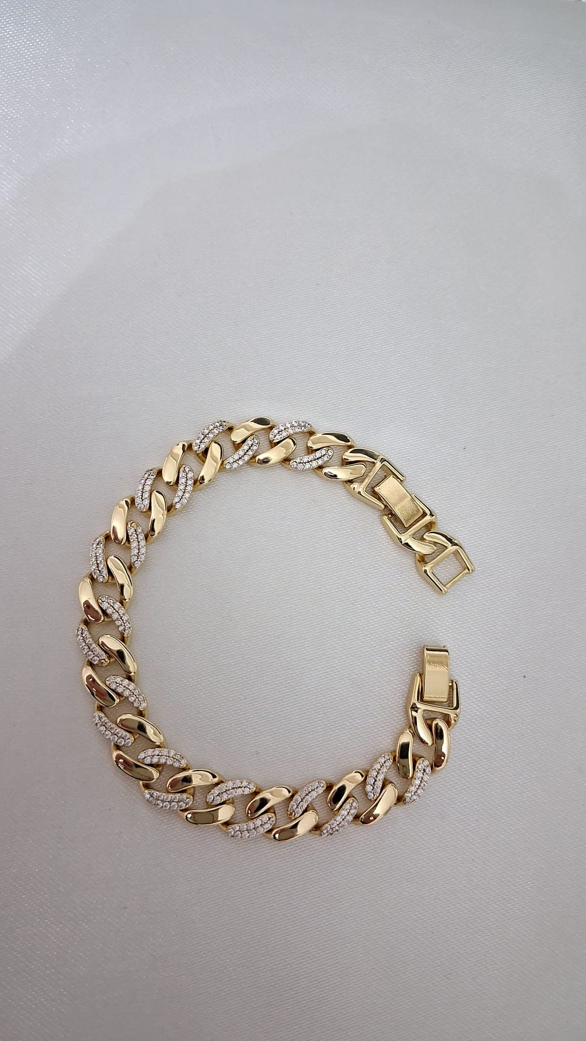 XUPING Bileklik - Kalın Küba Zincir Üzeri Baget Taş Detaylı